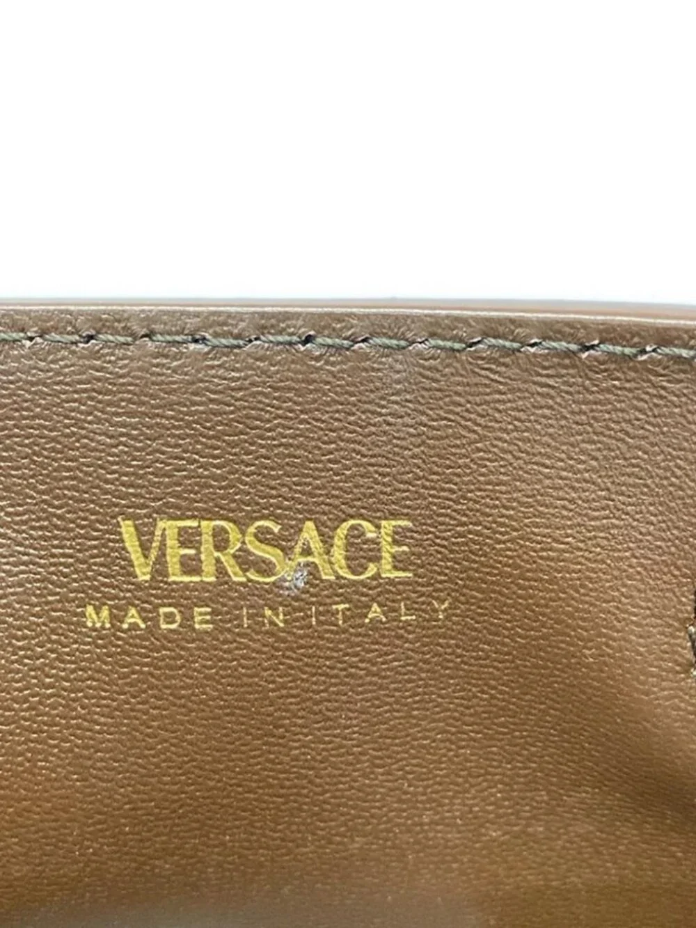 VERSACE Medusa '95 1015820 Brown Dark Brown Black Unborn Calf Leather Handbag